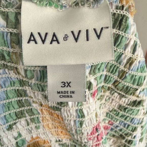 Ava & Viv Tropical Green and Yellow Maxi Dress - Picture 7 of 7